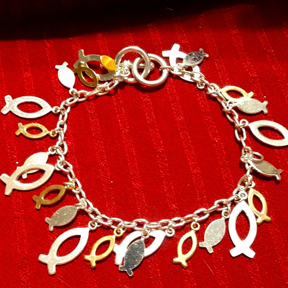 Unisex~Christian fish bracelet or anklet